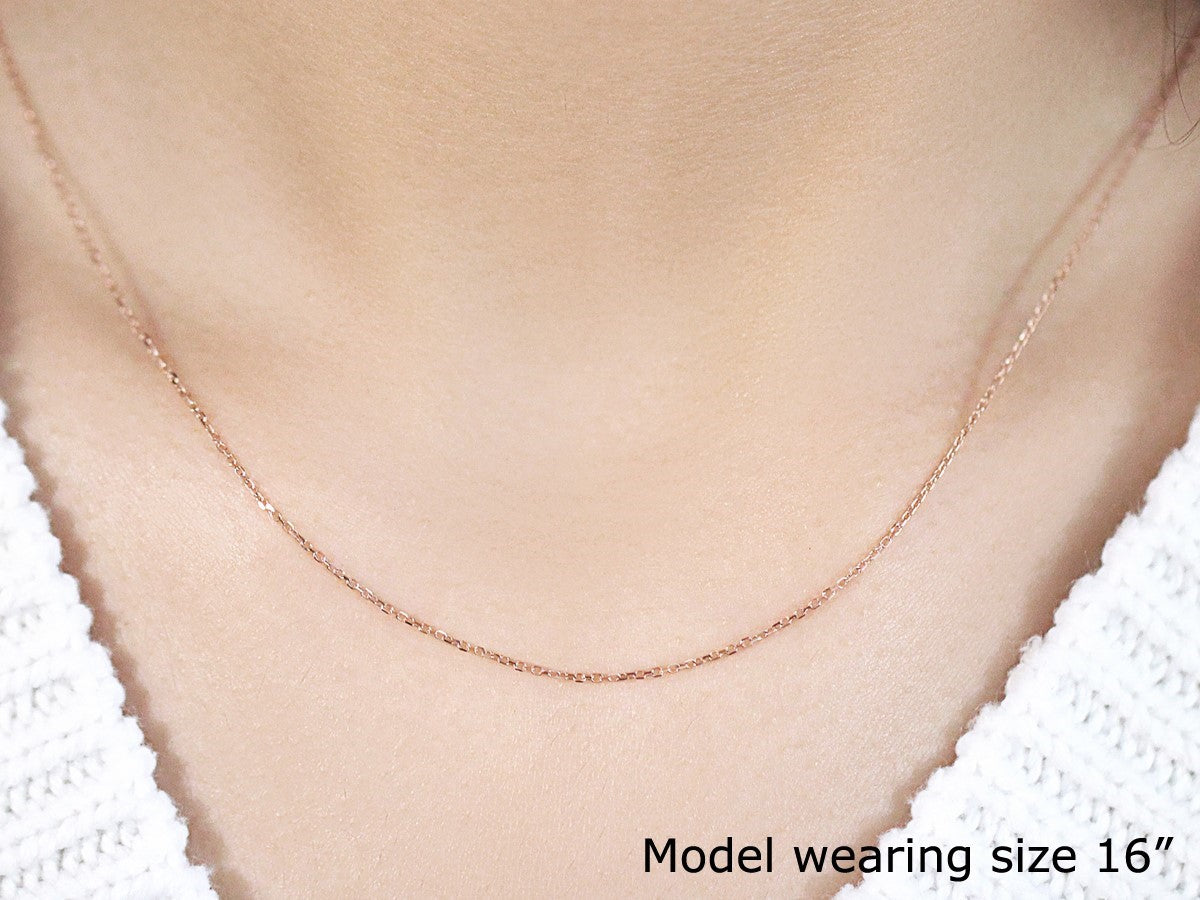 Diamond Cut Cable Link Chain in 14k Rose Gold (0.8 mm)