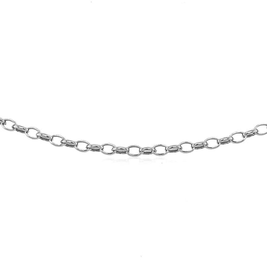 3.2mm 14k White Gold Oval Rolo Chain