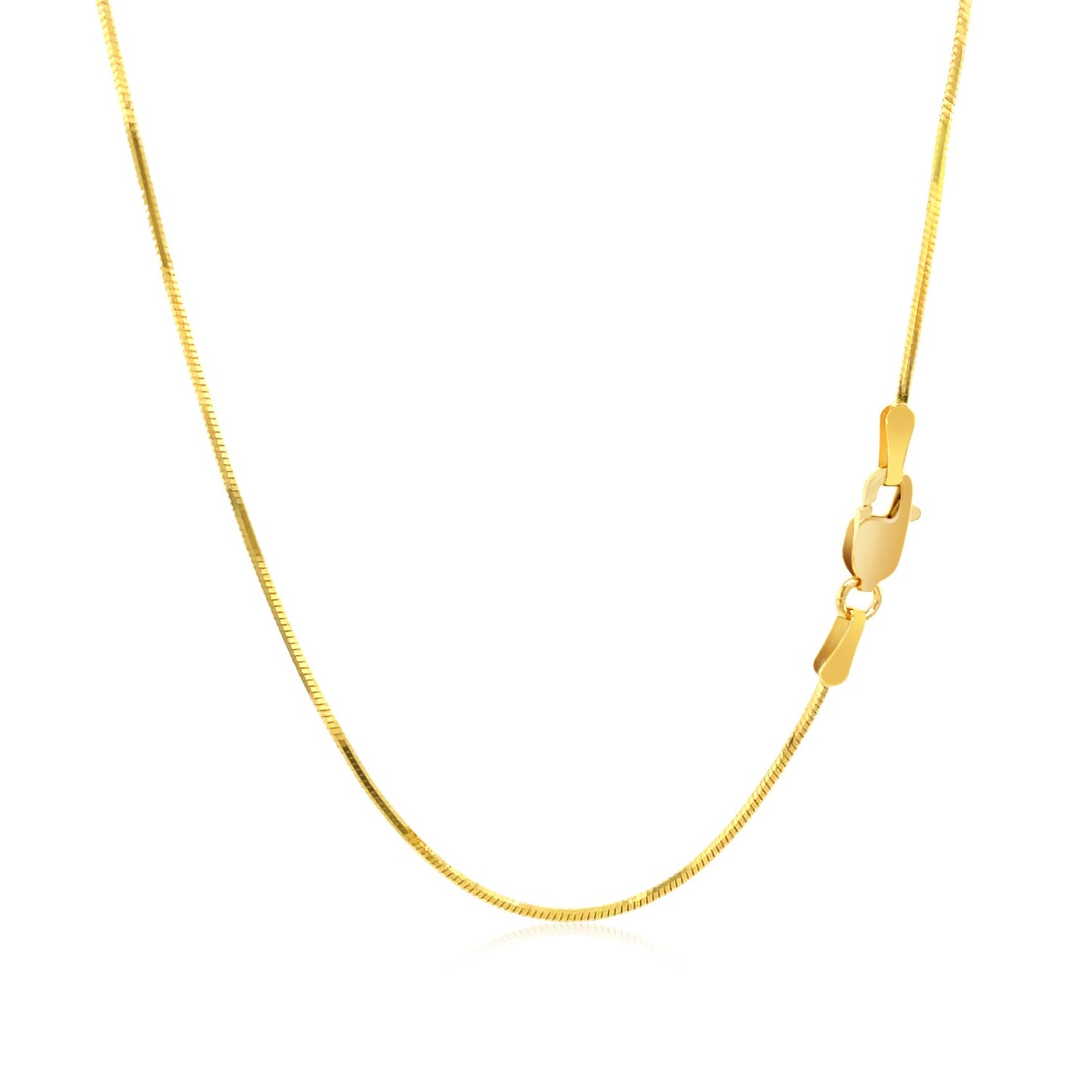 14k Yellow Gold Octagonal Shiny Snake Chain 0.8mm