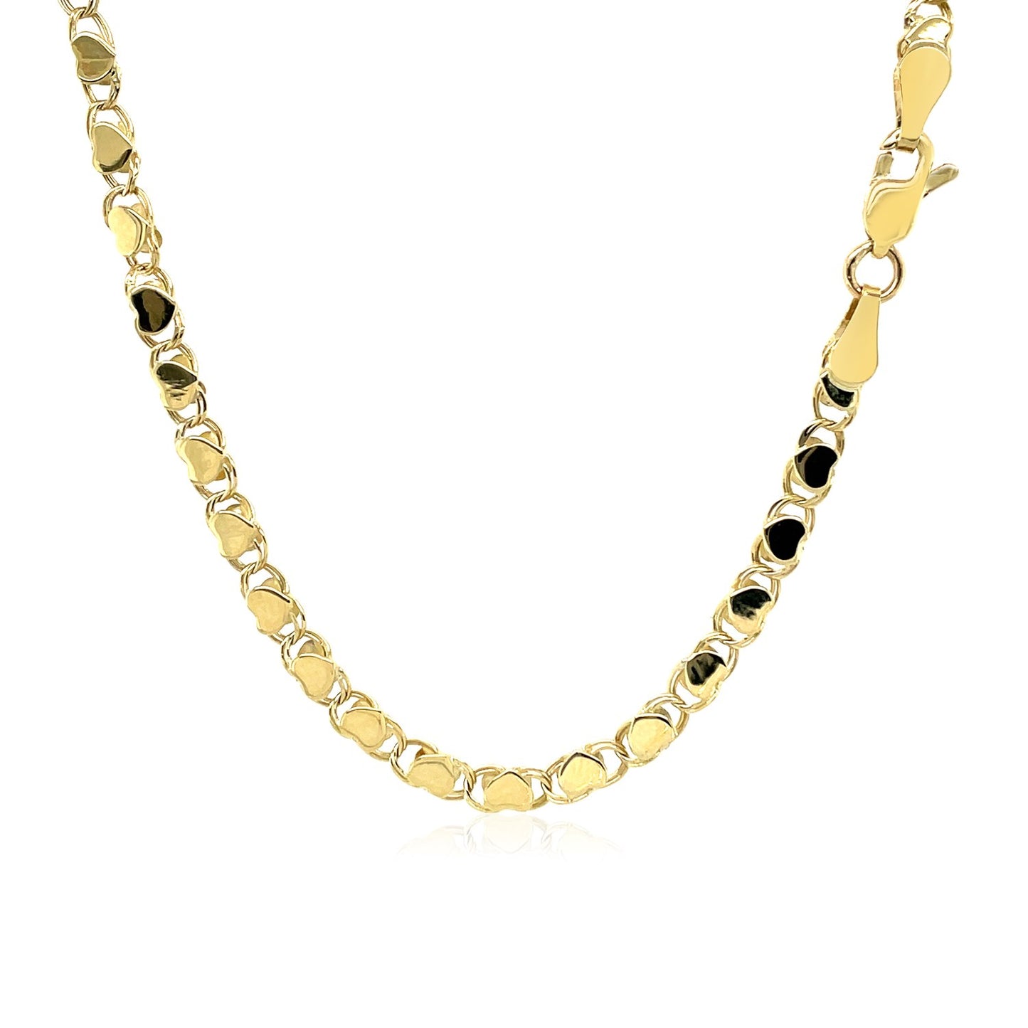 3.3mm 14k Yellow Gold Heart Chain