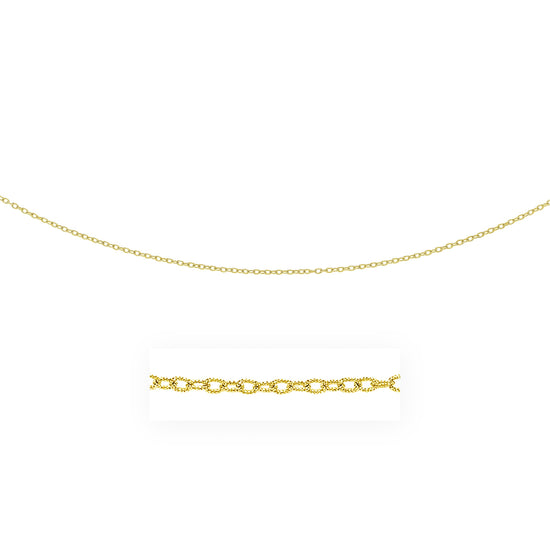 2.5mm 14k Yellow Gold Pendant Chain with Textured Links