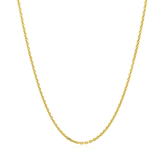 14k Yellow Gold Diamond Cut Cable Link Chain 1.4mm