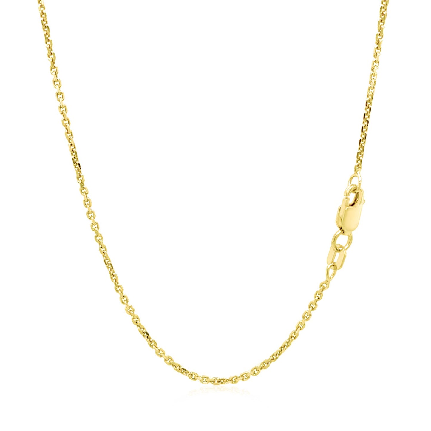 14k Yellow Gold Diamond Cut Cable Link Chain 1.4mm