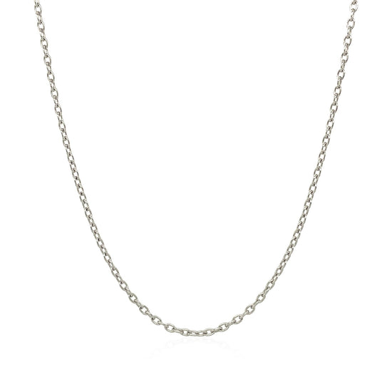 14k White Gold Round Cable Link Chain 1.5mm