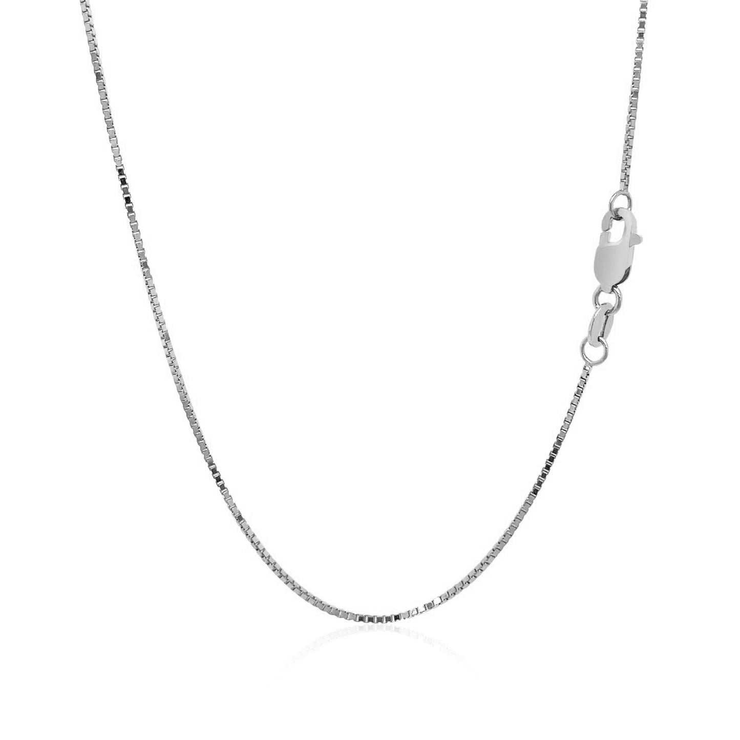 18k White Gold Box Chain 0.8mm