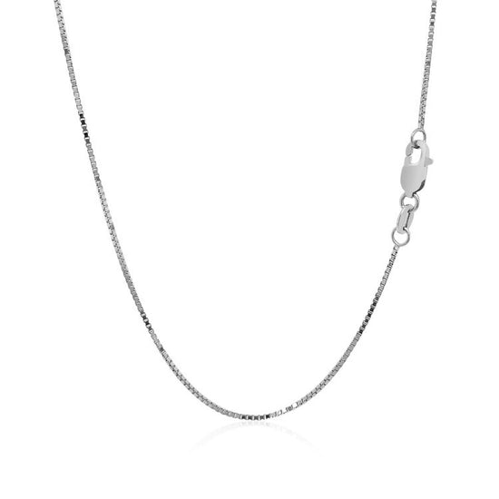 18k White Gold Box Chain 0.8mm