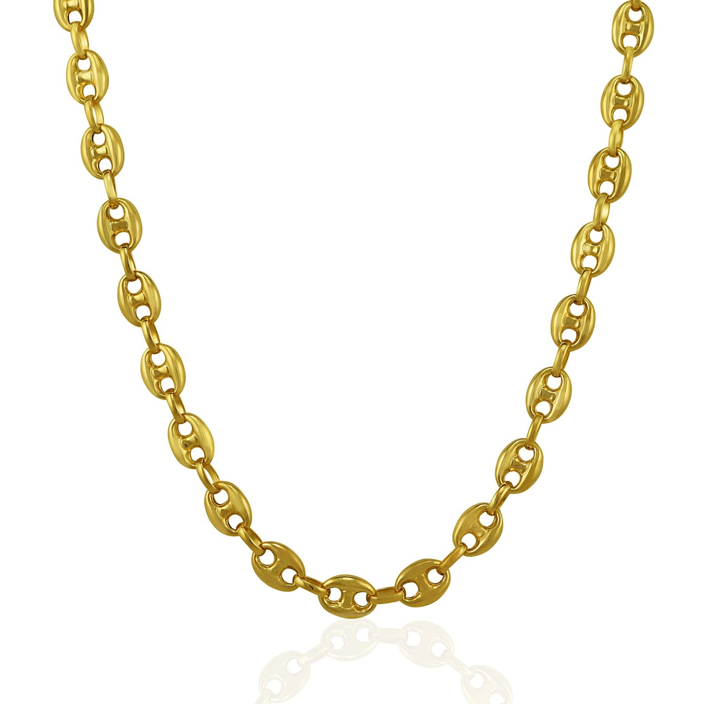 6.9mm 14k Yellow Gold Puffed Mariner Link Chain