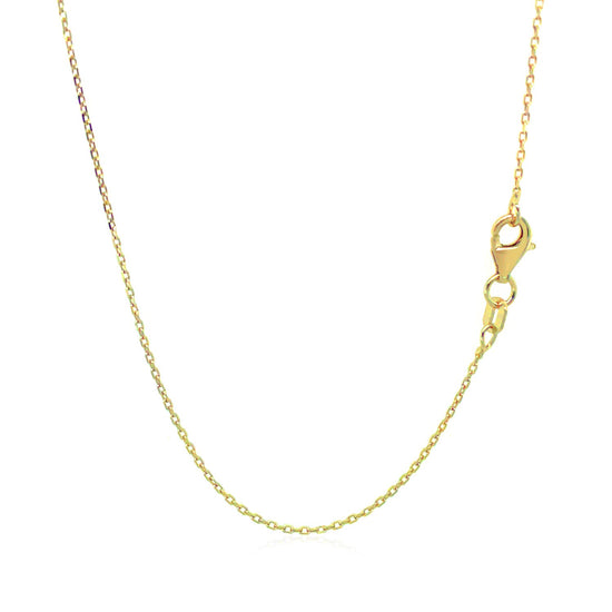 14k Yellow Gold Diamond Cut Cable Link Chain 0.8mm