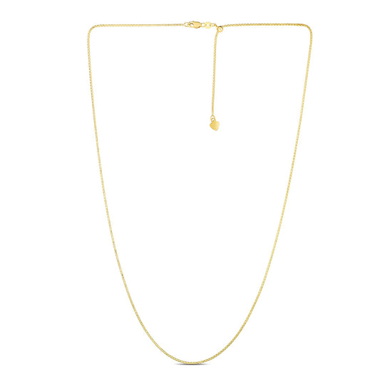 14k Yellow Gold Adjustable Popcorn Chain 1.3mm