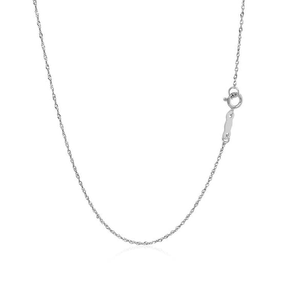 14k White Gold Singapore Chain 0.8mm