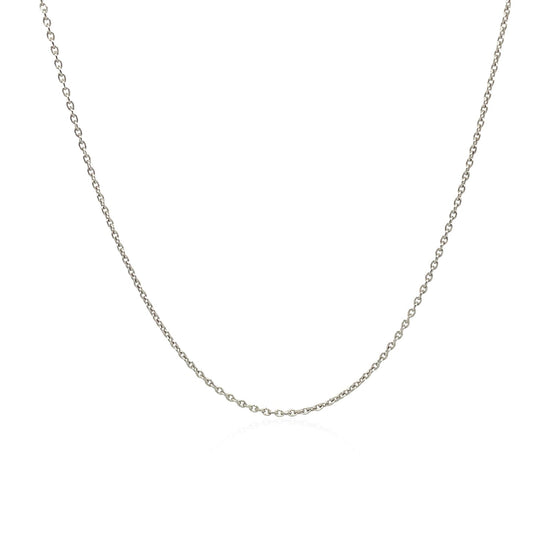 14k White Gold Round Cable Link Chain 0.7mm