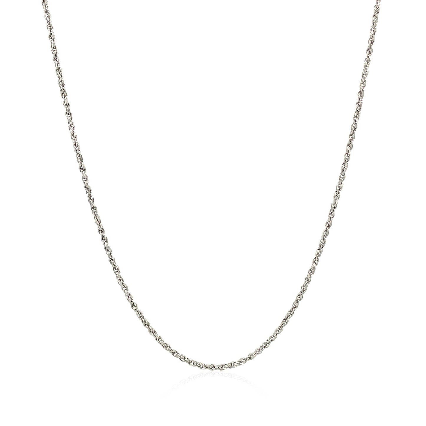 14k White Gold Adjustable Rope Chain 1.0mm