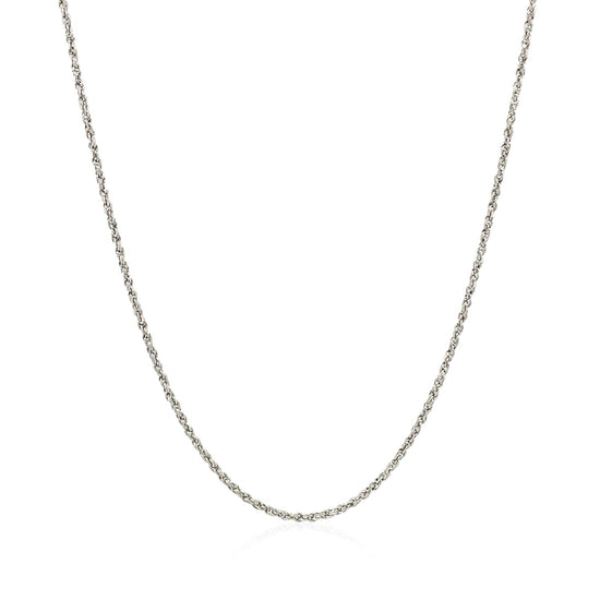 14k White Gold Adjustable Rope Chain 1.0mm