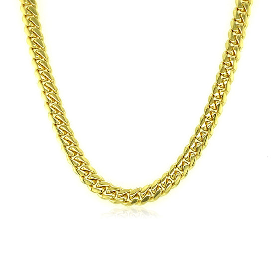 4.0mm 14k Yellow Gold Classic Solid Miami Cuban Chain