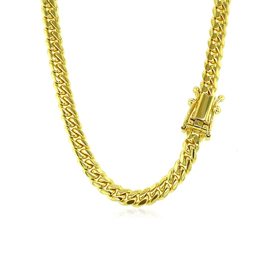 4.0mm 14k Yellow Gold Classic Solid Miami Cuban Chain