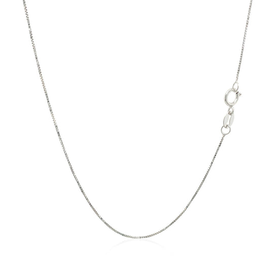 10k White Gold Classic Box Chain 0.45mm