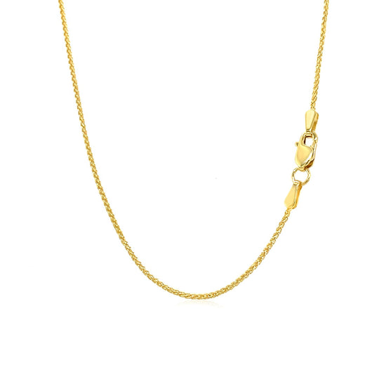 14k Yellow Gold Round Wheat Chain 1.0mm