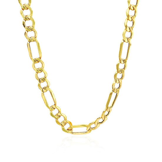 6.5mm 10k Yellow Gold Lite Figaro Chain