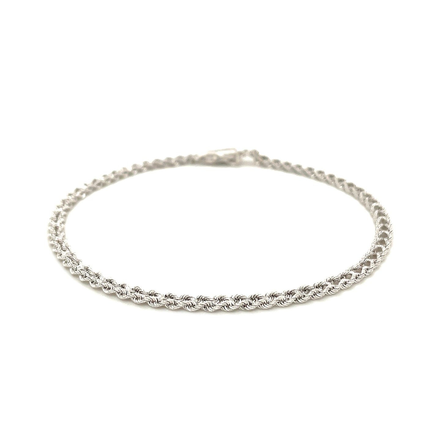 3.0 mm 14k White Gold Two Row Rope Bracelet