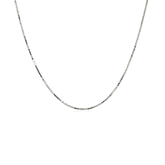 18k White Gold Box Chain 0.6mm