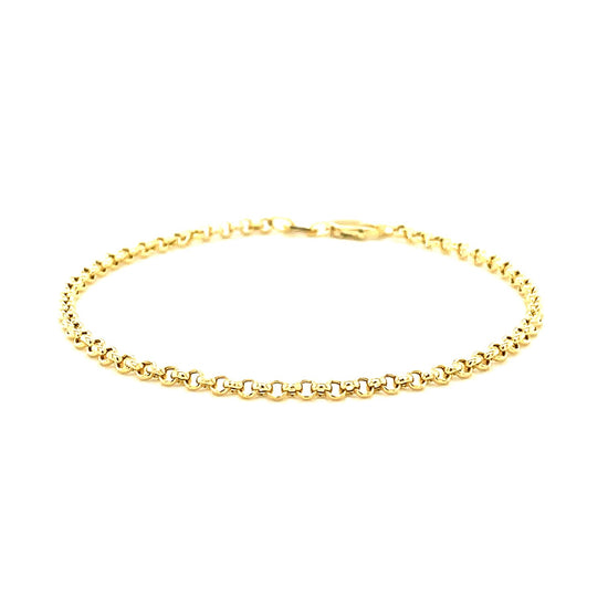 2.3mm 14k Yellow Gold Rolo Bracelet