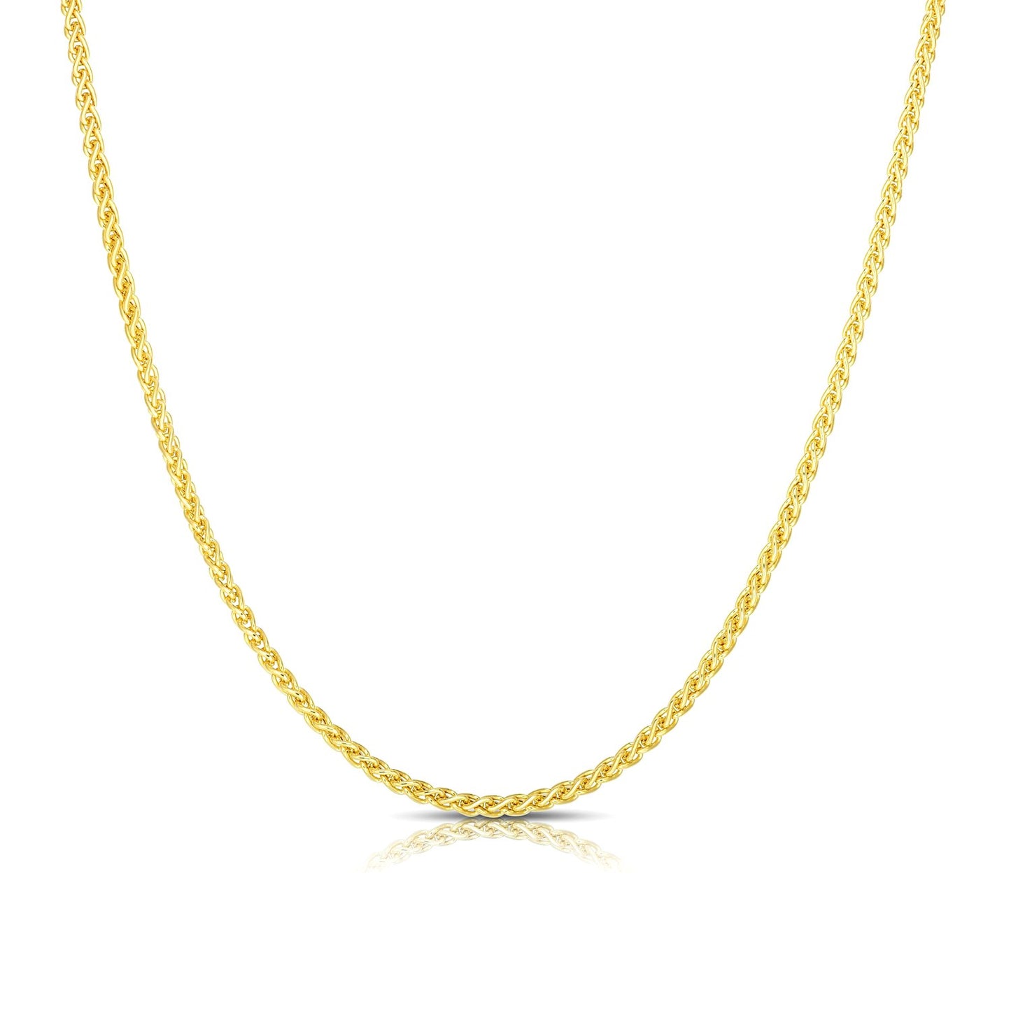 14k Yellow Gold 2.4mm Light Weight Wheat Chain