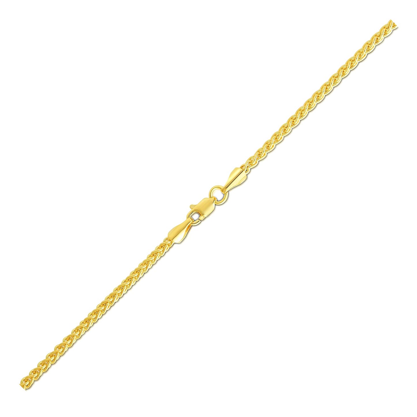 14k Yellow Gold 2.4mm Light Weight Wheat Chain