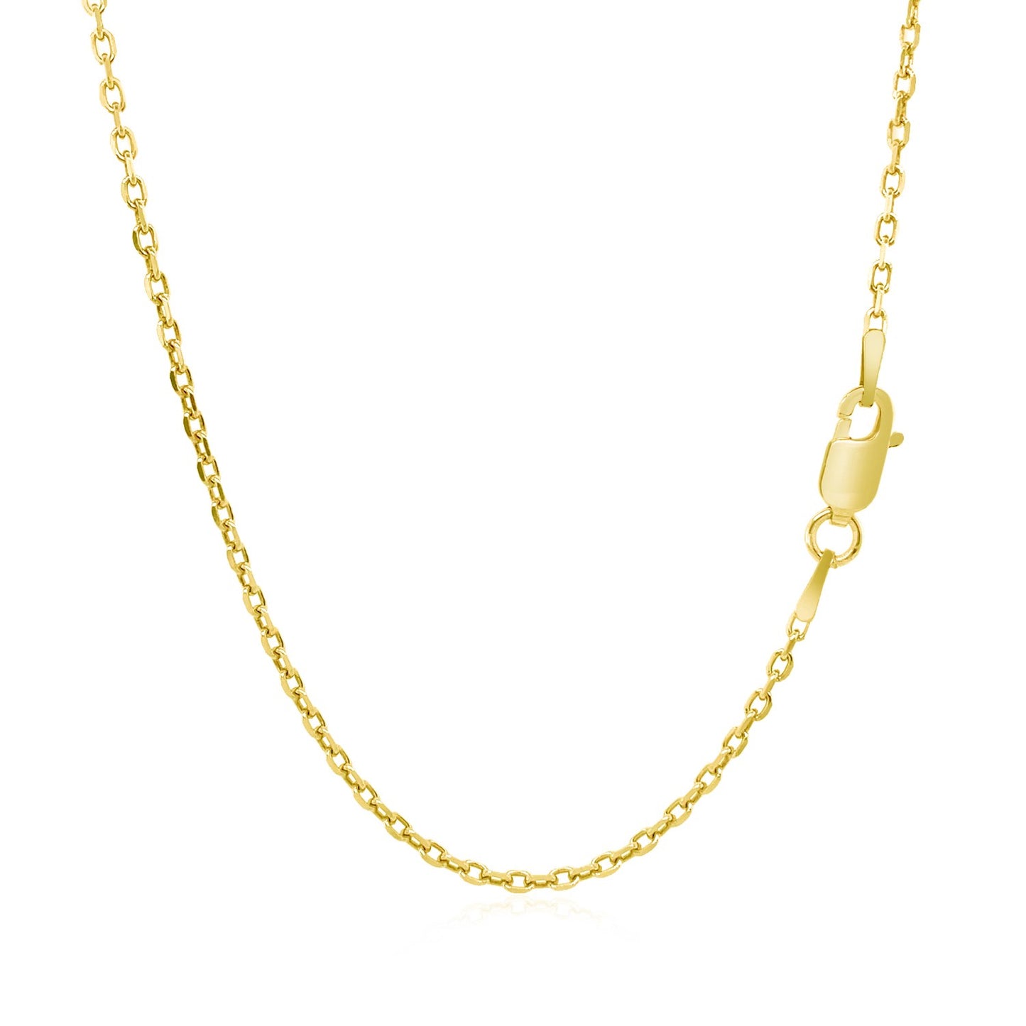 14k Yellow Gold Diamond Cut Cable Link Chain 1.5mm