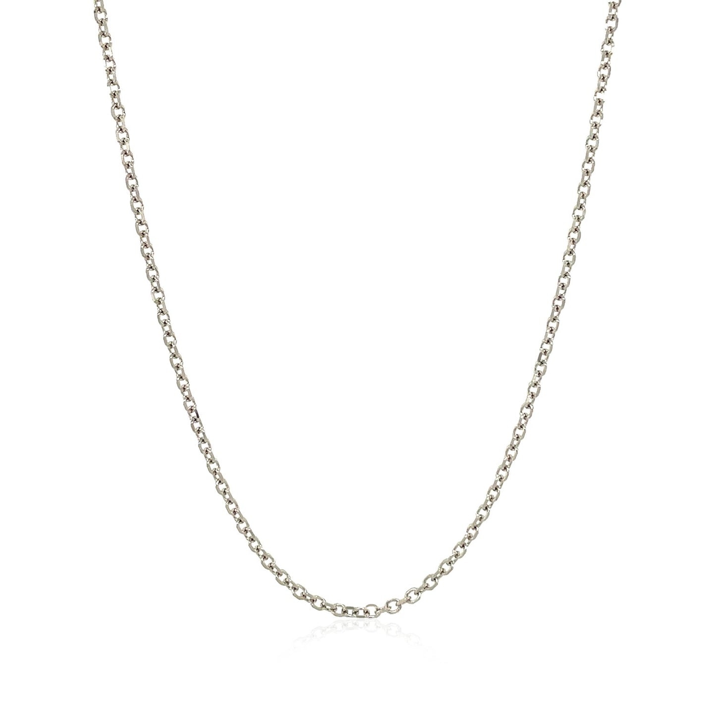 14k White Gold Diamond Cut Cable Link Chain 1.5mm