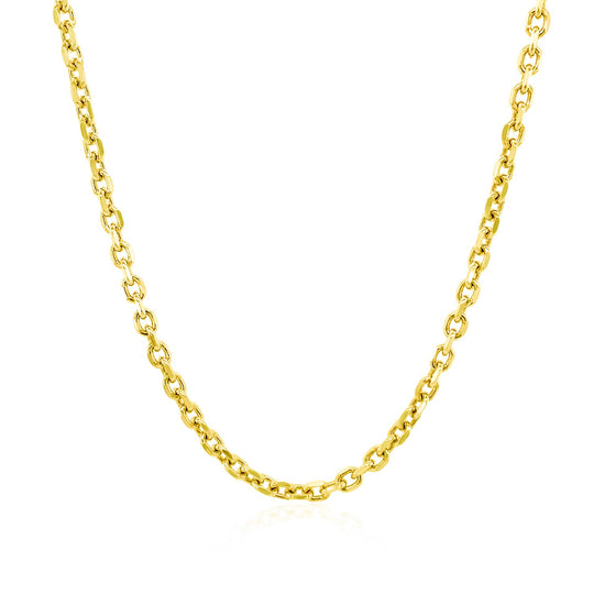 2.3mm 14k Yellow Gold Diamond Cut Cable Link Chain