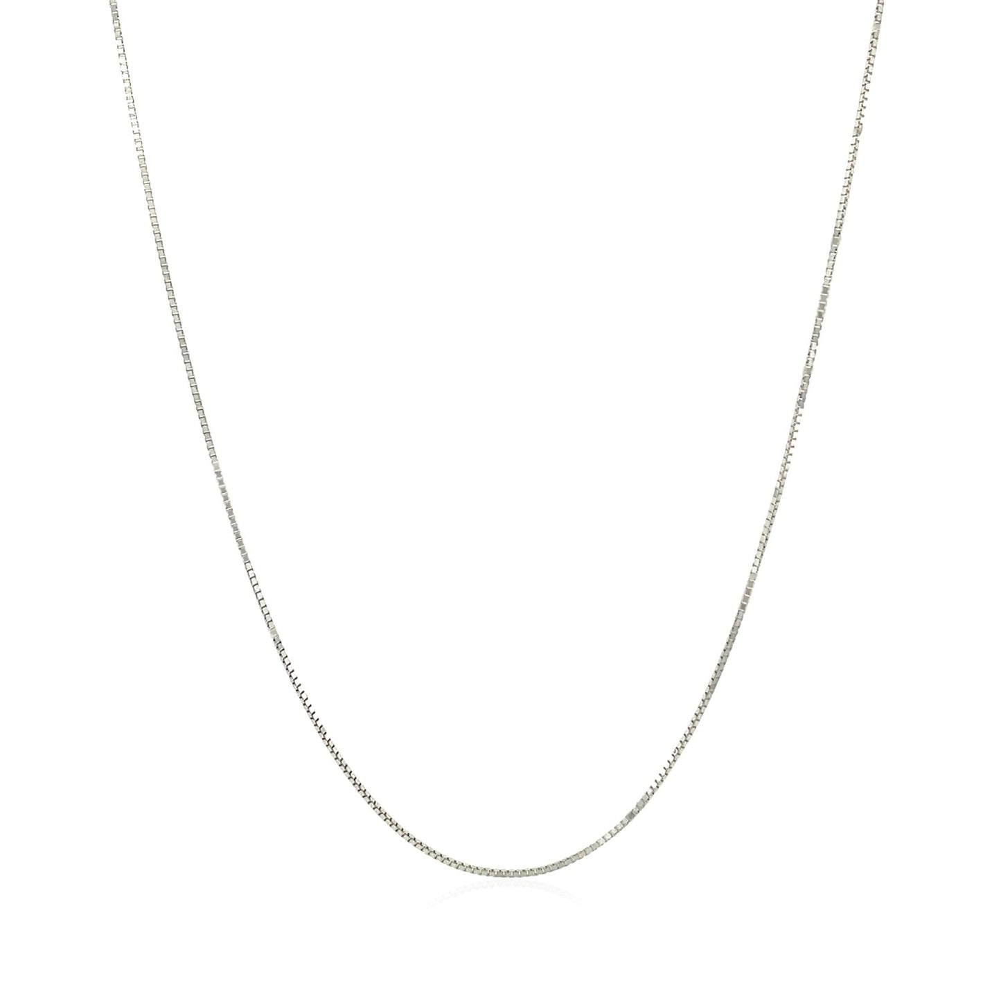 10k White Gold Classic Box Chain 0.6mm