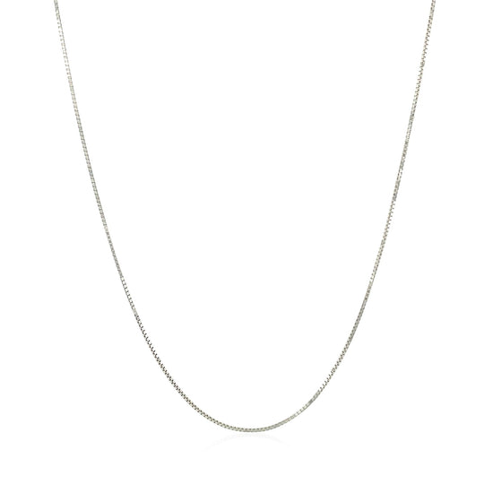 10k White Gold Classic Box Chain 0.6mm