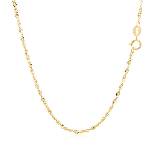 14k Yellow Gold Singapore Chain 1.5mm