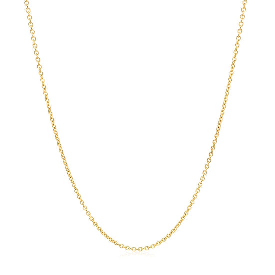 14k Yellow Gold Round Cable Link Chain 1.2mm