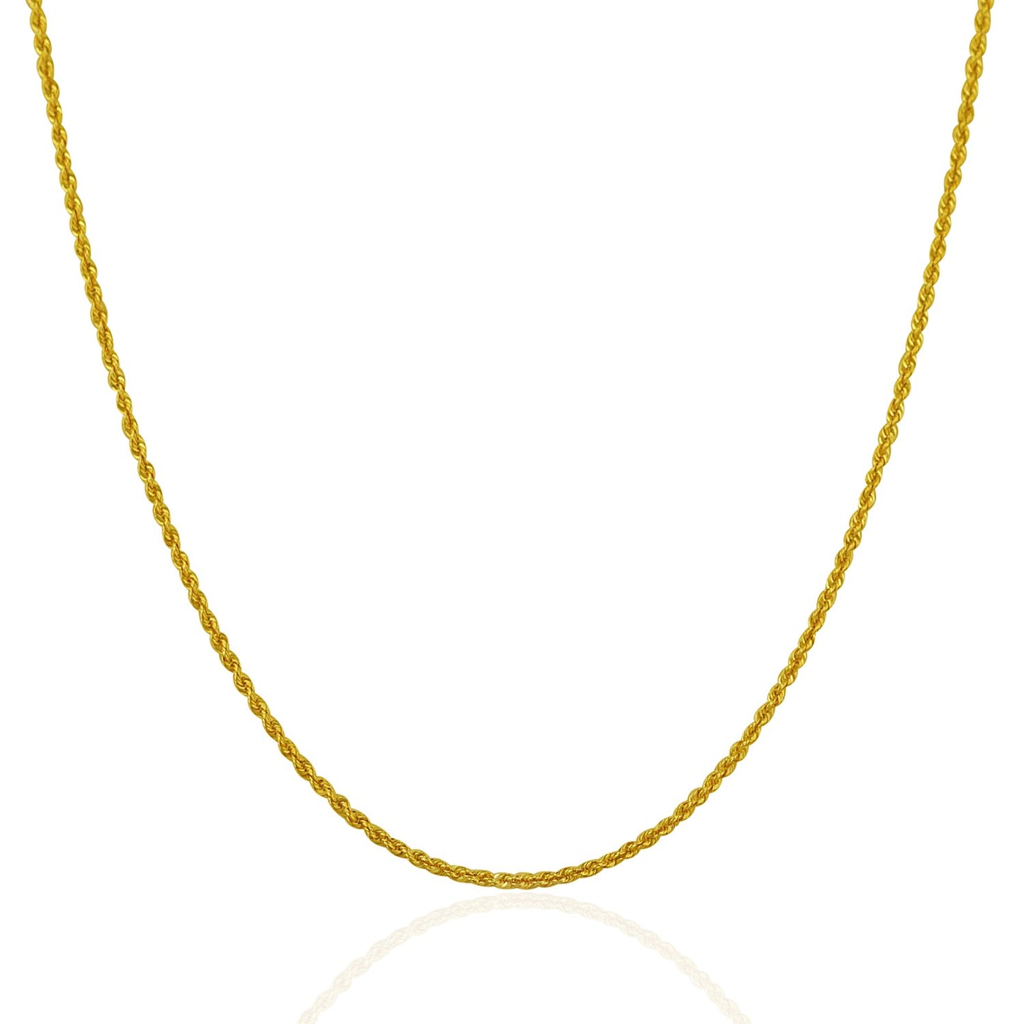 14k Yellow Gold Solid Rope Chain 1.25mm