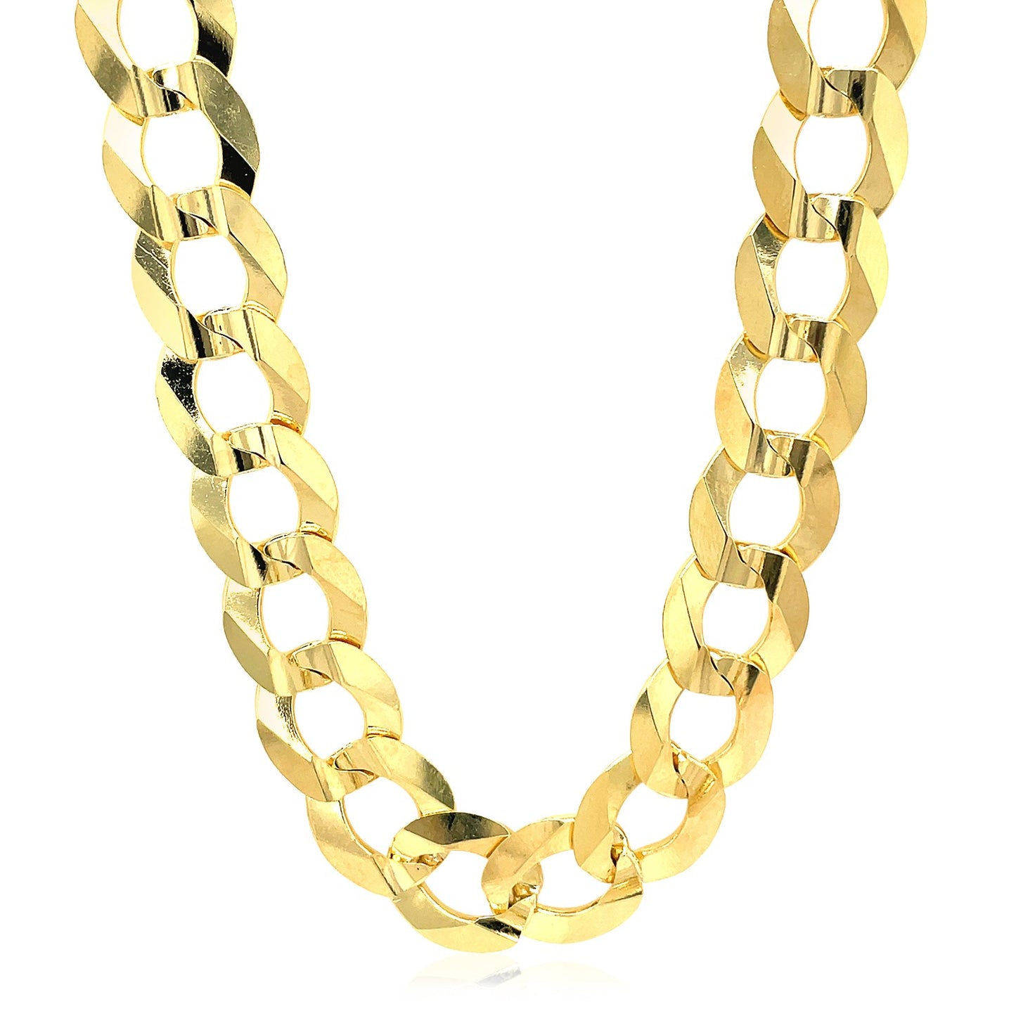 14k Yellow Gold Solid Curb Chain 10.0mm