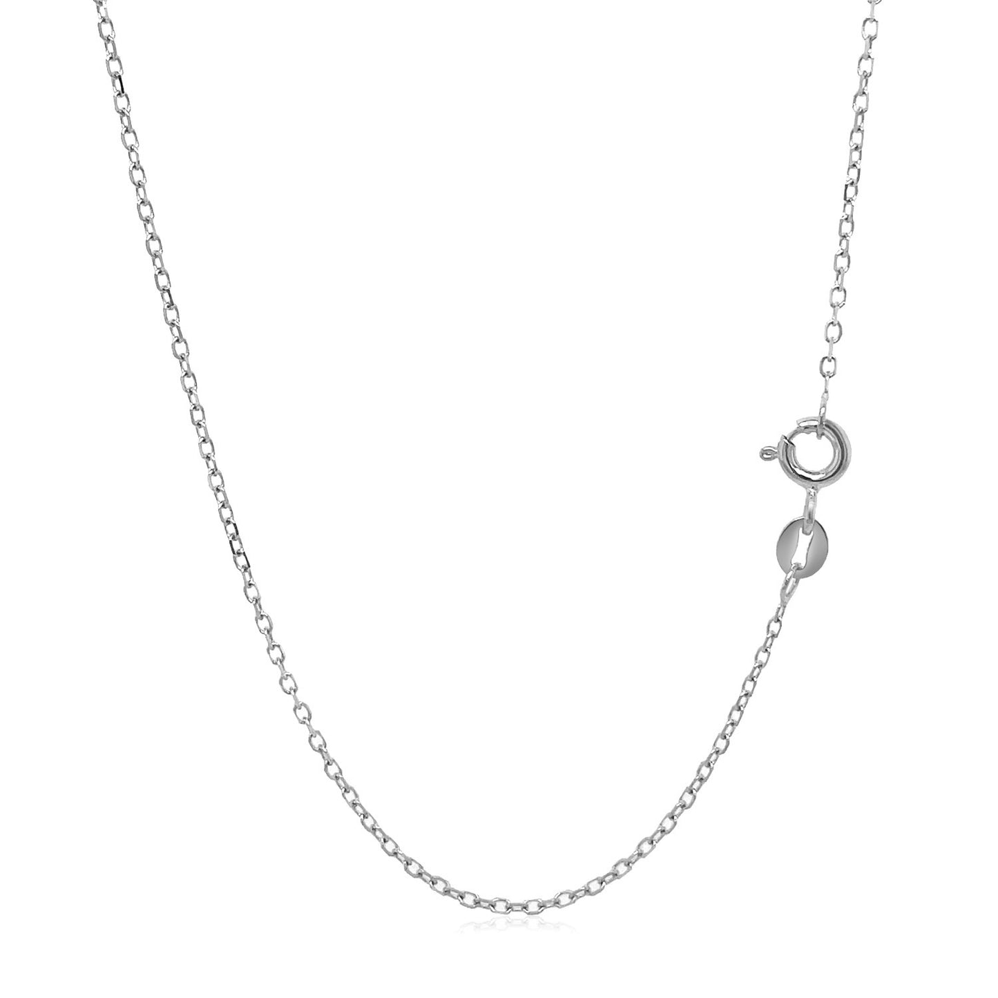 14k White Gold Faceted Cable Link Chain 1.3mm