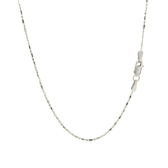 14k White Gold Diamond-Cut Bead Chain 1.0mm