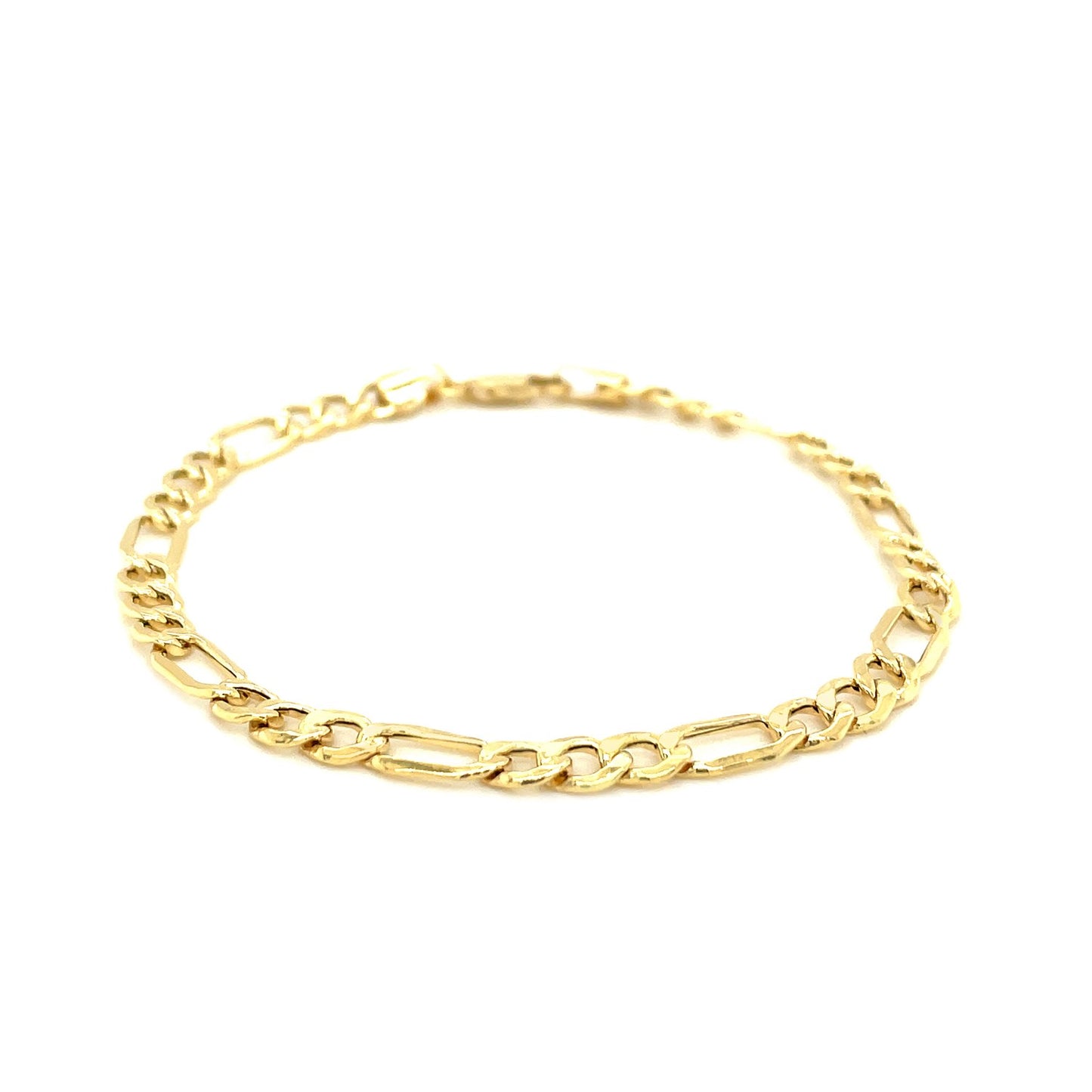 4.6mm 10k Yellow Gold Lite Figaro Bracelet