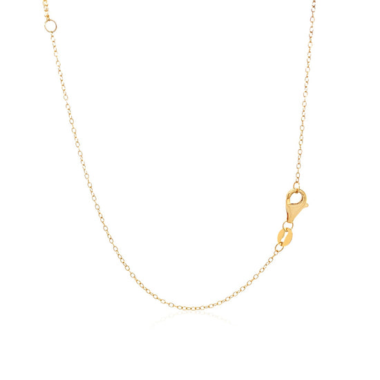 14k Yellow Gold 18 inch Two Strand Necklace with Circle and Bar Pendants