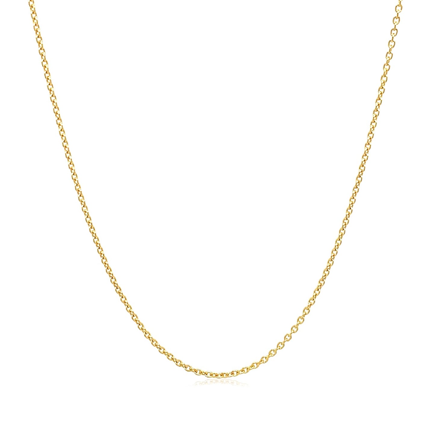 14k Yellow Gold Round Cable Link Chain 1.1mm