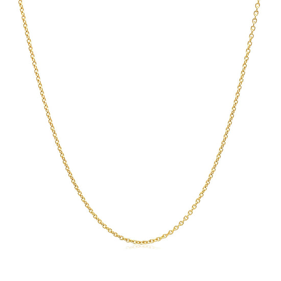 14k Yellow Gold Round Cable Link Chain 1.1mm