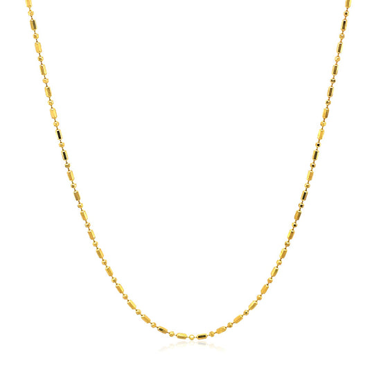 14k Yellow Gold Diamond-Cut Bead Chain 1.0mm