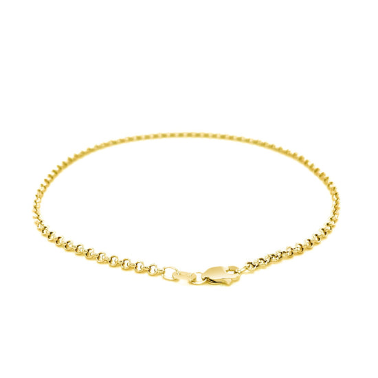 2.3mm 10k Yellow Gold Rolo Anklet