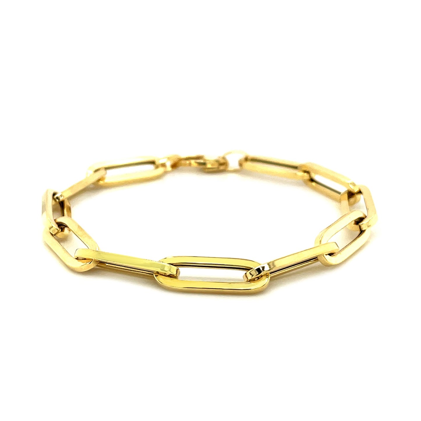 14K Yellow Gold Extra Wide Paperclip Chain Bracelet