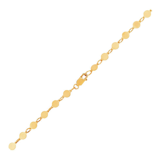 14k Yellow Gold Bracelet with Polished Circles