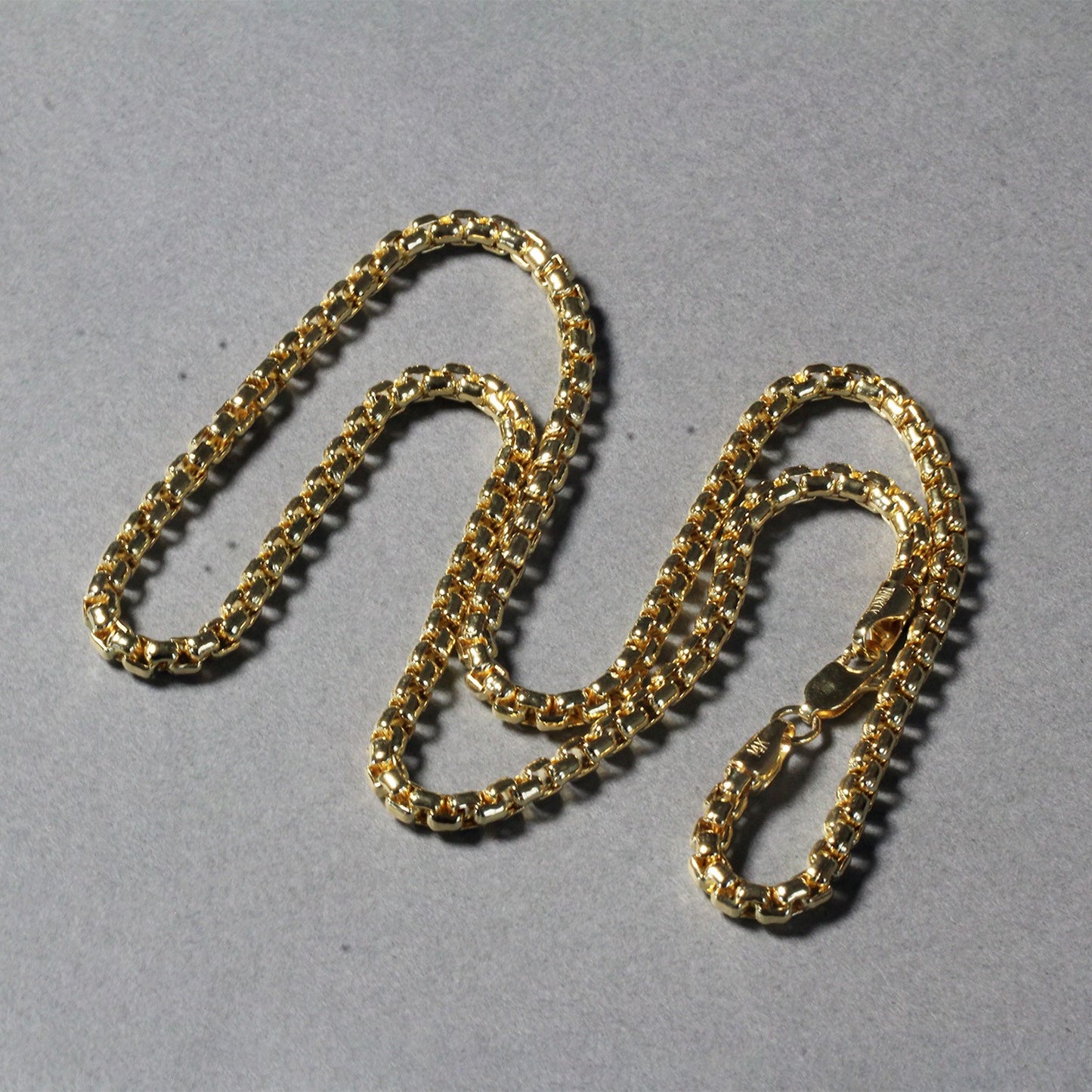 3.4mm 14k Yellow Gold Round Box Chain