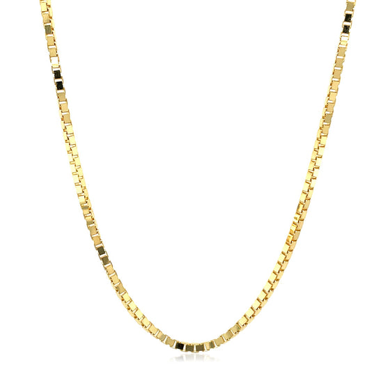 14k Yellow Gold Semi Solid Box Chain 1.6mm