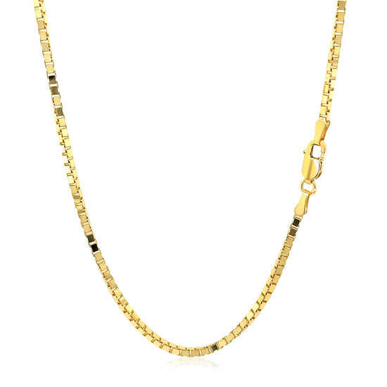 14k Yellow Gold Semi Solid Box Chain 1.6mm