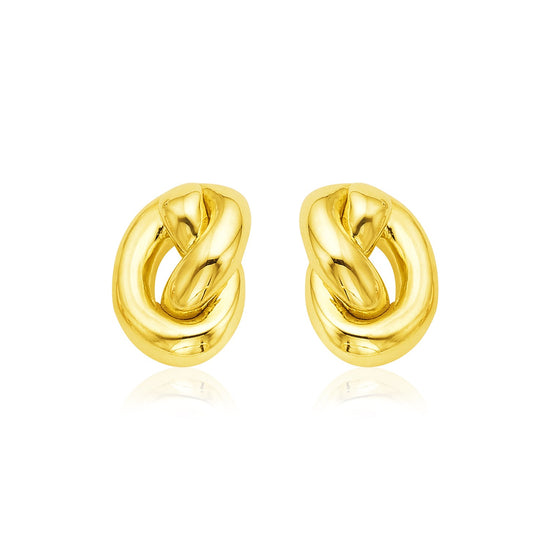 14k Yellow Gold Polished Knot Earrings